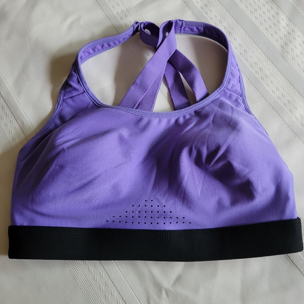 Avia Women's Black and Purple Sports Bra Size Small